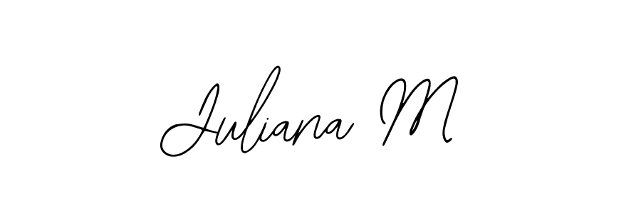 How to make Juliana M name signature. Use Bearetta-2O07w style for creating short signs online. This is the latest handwritten sign. Juliana M signature style 12 images and pictures png