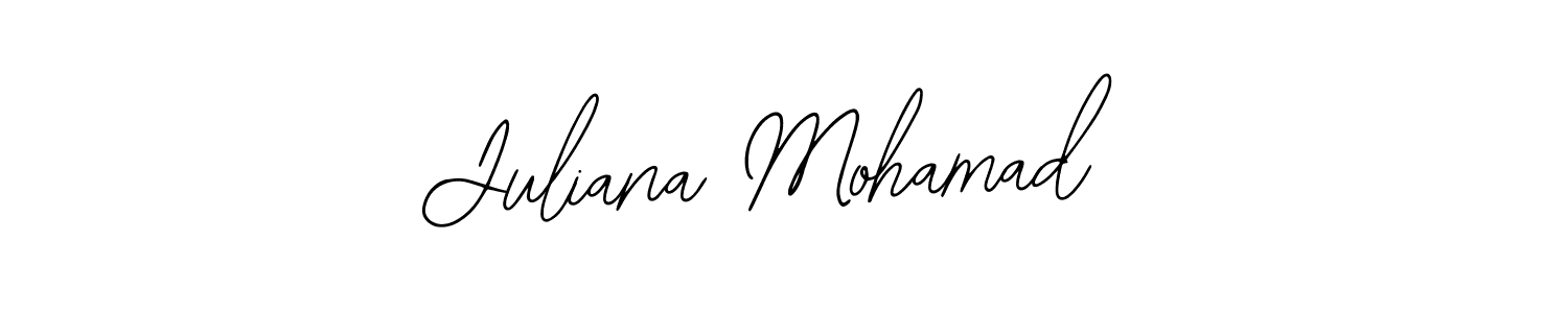 Similarly Bearetta-2O07w is the best handwritten signature design. Signature creator online .You can use it as an online autograph creator for name Juliana Mohamad. Juliana Mohamad signature style 12 images and pictures png