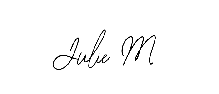 The best way (Bearetta-2O07w) to make a short signature is to pick only two or three words in your name. The name Julie M include a total of six letters. For converting this name. Julie M signature style 12 images and pictures png