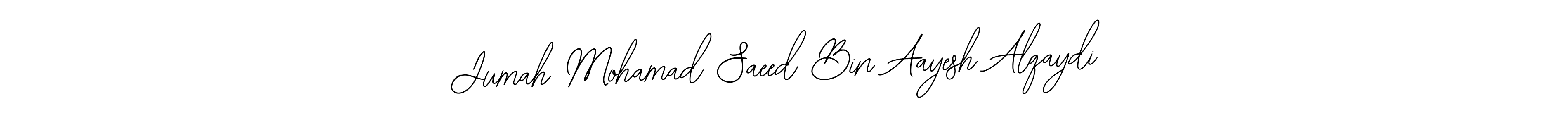 It looks lik you need a new signature style for name Jumah Mohamad Saeed Bin Aayesh Alqaydi. Design unique handwritten (Bearetta-2O07w) signature with our free signature maker in just a few clicks. Jumah Mohamad Saeed Bin Aayesh Alqaydi signature style 12 images and pictures png