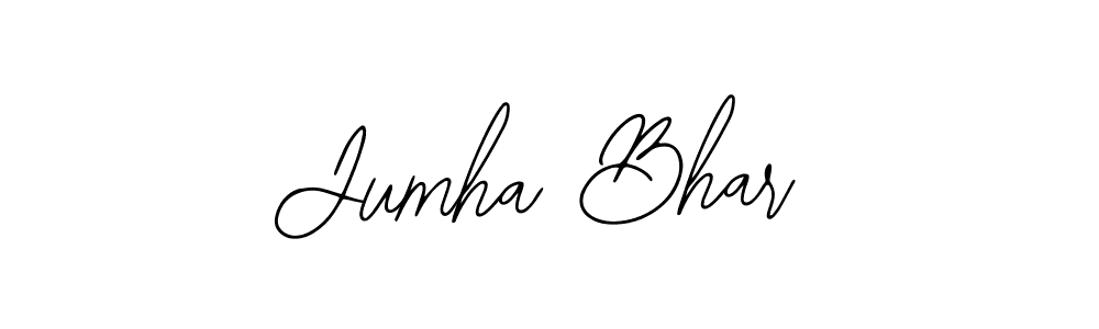 How to make Jumha Bhar name signature. Use Bearetta-2O07w style for creating short signs online. This is the latest handwritten sign. Jumha Bhar signature style 12 images and pictures png