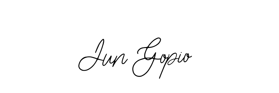 How to Draw Jun Gopio signature style? Bearetta-2O07w is a latest design signature styles for name Jun Gopio. Jun Gopio signature style 12 images and pictures png