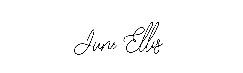 How to make June Ellis name signature. Use Bearetta-2O07w style for creating short signs online. This is the latest handwritten sign. June Ellis signature style 12 images and pictures png