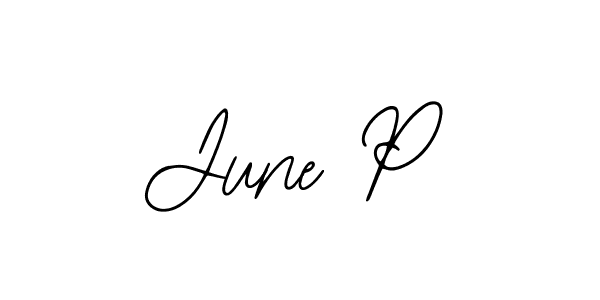 The best way (Bearetta-2O07w) to make a short signature is to pick only two or three words in your name. The name June P include a total of six letters. For converting this name. June P signature style 12 images and pictures png