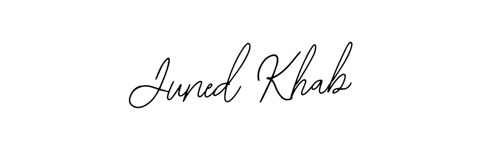 The best way (Bearetta-2O07w) to make a short signature is to pick only two or three words in your name. The name Juned Khab include a total of six letters. For converting this name. Juned Khab signature style 12 images and pictures png