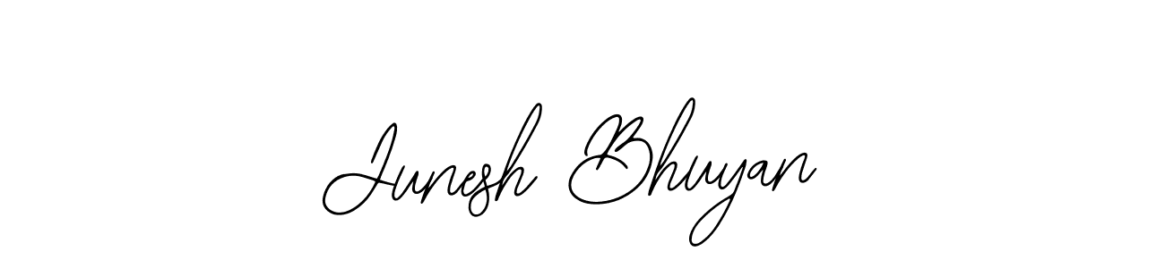 You should practise on your own different ways (Bearetta-2O07w) to write your name (Junesh Bhuyan) in signature. don't let someone else do it for you. Junesh Bhuyan signature style 12 images and pictures png