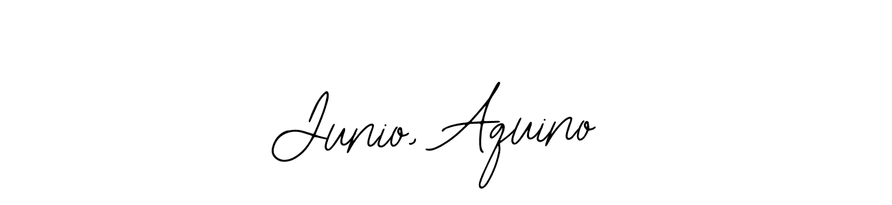 You should practise on your own different ways (Bearetta-2O07w) to write your name (Junio, Aquino) in signature. don't let someone else do it for you. Junio, Aquino signature style 12 images and pictures png