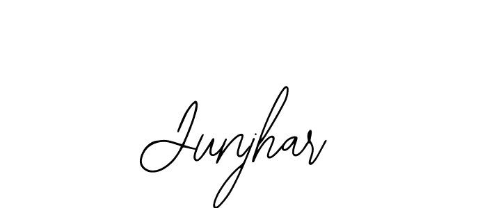 Use a signature maker to create a handwritten signature online. With this signature software, you can design (Bearetta-2O07w) your own signature for name Junjhar. Junjhar signature style 12 images and pictures png