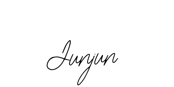 You should practise on your own different ways (Bearetta-2O07w) to write your name (Junjun) in signature. don't let someone else do it for you. Junjun signature style 12 images and pictures png