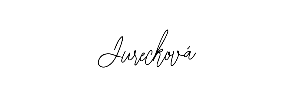 if you are searching for the best signature style for your name Jurecková. so please give up your signature search. here we have designed multiple signature styles  using Bearetta-2O07w. Jurecková signature style 12 images and pictures png