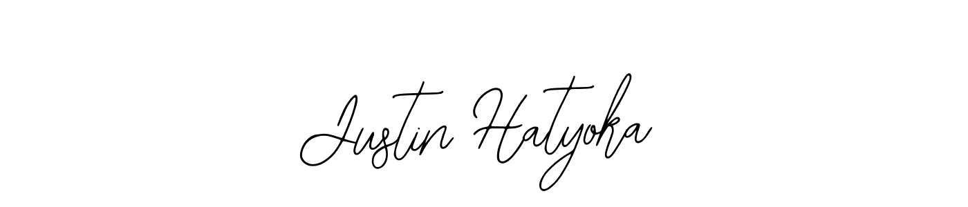How to make Justin Hatyoka name signature. Use Bearetta-2O07w style for creating short signs online. This is the latest handwritten sign. Justin Hatyoka signature style 12 images and pictures png