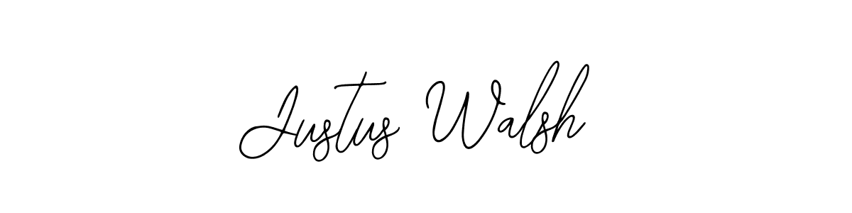 How to make Justus Walsh name signature. Use Bearetta-2O07w style for creating short signs online. This is the latest handwritten sign. Justus Walsh signature style 12 images and pictures png