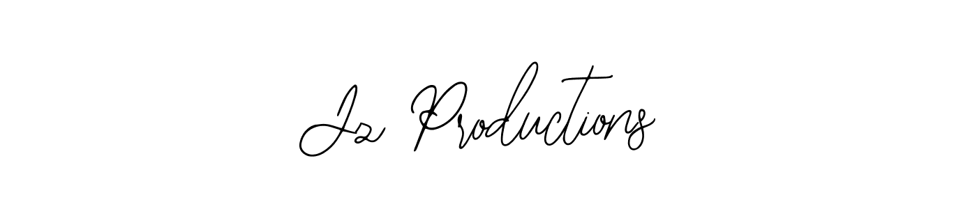 How to make Jz Productions name signature. Use Bearetta-2O07w style for creating short signs online. This is the latest handwritten sign. Jz Productions signature style 12 images and pictures png