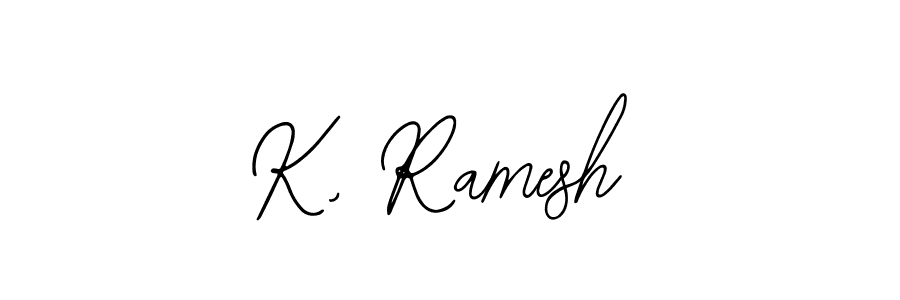 The best way (Bearetta-2O07w) to make a short signature is to pick only two or three words in your name. The name K, Ramesh include a total of six letters. For converting this name. K, Ramesh signature style 12 images and pictures png
