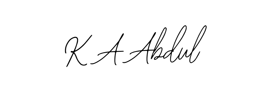 How to make K A Abdul signature? Bearetta-2O07w is a professional autograph style. Create handwritten signature for K A Abdul name. K A Abdul signature style 12 images and pictures png