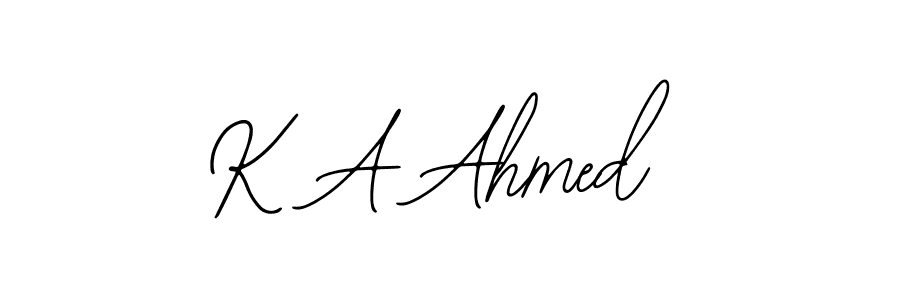 Bearetta-2O07w is a professional signature style that is perfect for those who want to add a touch of class to their signature. It is also a great choice for those who want to make their signature more unique. Get K A Ahmed name to fancy signature for free. K A Ahmed signature style 12 images and pictures png