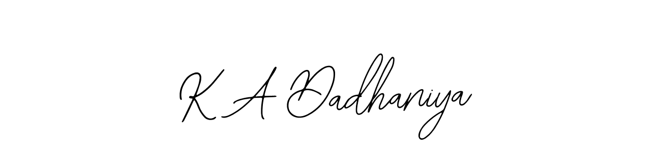 K A Dadhaniya stylish signature style. Best Handwritten Sign (Bearetta-2O07w) for my name. Handwritten Signature Collection Ideas for my name K A Dadhaniya. K A Dadhaniya signature style 12 images and pictures png