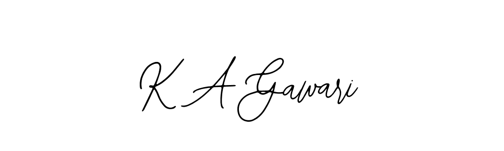 Also we have K A Gawari name is the best signature style. Create professional handwritten signature collection using Bearetta-2O07w autograph style. K A Gawari signature style 12 images and pictures png