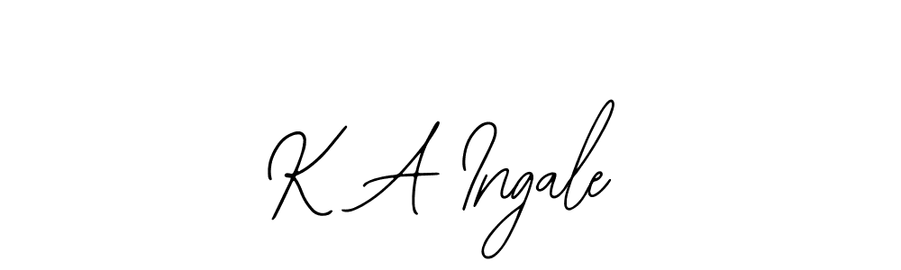 The best way (Bearetta-2O07w) to make a short signature is to pick only two or three words in your name. The name K A Ingale include a total of six letters. For converting this name. K A Ingale signature style 12 images and pictures png