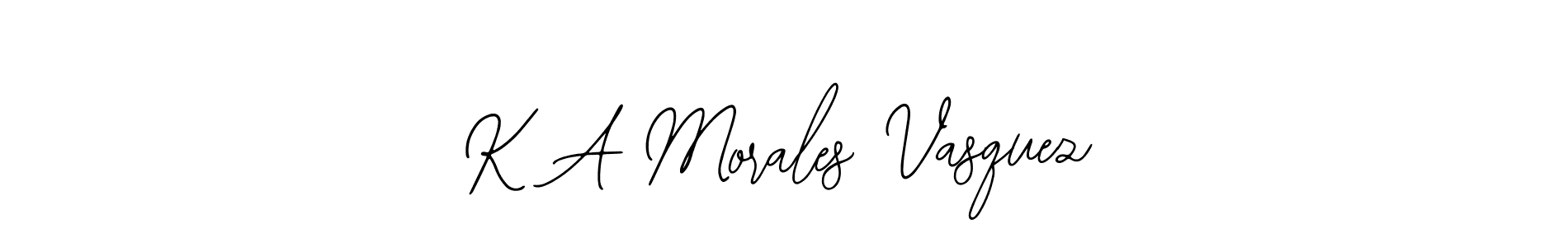 Use a signature maker to create a handwritten signature online. With this signature software, you can design (Bearetta-2O07w) your own signature for name K A Morales Vasquez. K A Morales Vasquez signature style 12 images and pictures png