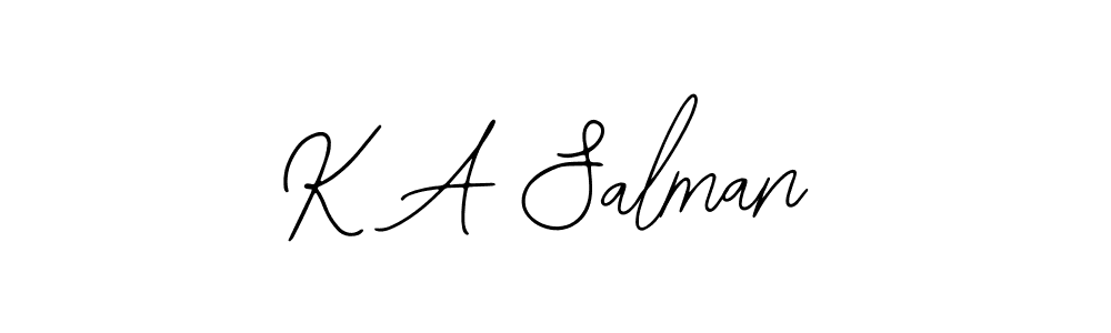 Make a beautiful signature design for name K A Salman. With this signature (Bearetta-2O07w) style, you can create a handwritten signature for free. K A Salman signature style 12 images and pictures png