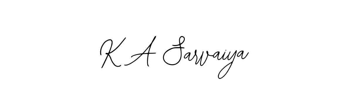 How to make K A Sarvaiya signature? Bearetta-2O07w is a professional autograph style. Create handwritten signature for K A Sarvaiya name. K A Sarvaiya signature style 12 images and pictures png