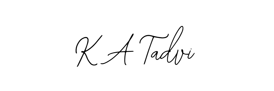 Design your own signature with our free online signature maker. With this signature software, you can create a handwritten (Bearetta-2O07w) signature for name K A Tadvi. K A Tadvi signature style 12 images and pictures png
