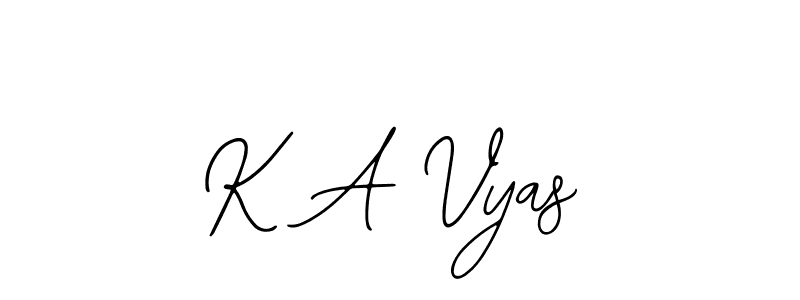 How to make K A Vyas name signature. Use Bearetta-2O07w style for creating short signs online. This is the latest handwritten sign. K A Vyas signature style 12 images and pictures png