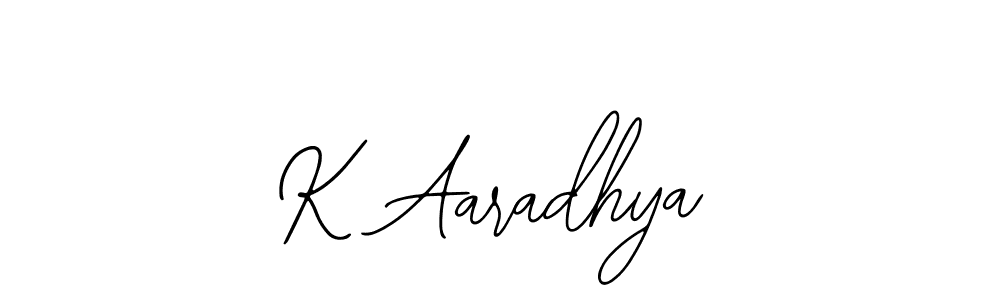 if you are searching for the best signature style for your name K Aaradhya. so please give up your signature search. here we have designed multiple signature styles  using Bearetta-2O07w. K Aaradhya signature style 12 images and pictures png