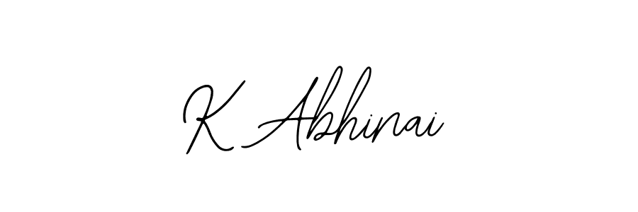 Use a signature maker to create a handwritten signature online. With this signature software, you can design (Bearetta-2O07w) your own signature for name K Abhinai. K Abhinai signature style 12 images and pictures png