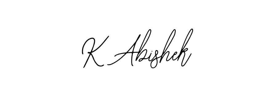 The best way (Bearetta-2O07w) to make a short signature is to pick only two or three words in your name. The name K Abishek include a total of six letters. For converting this name. K Abishek signature style 12 images and pictures png