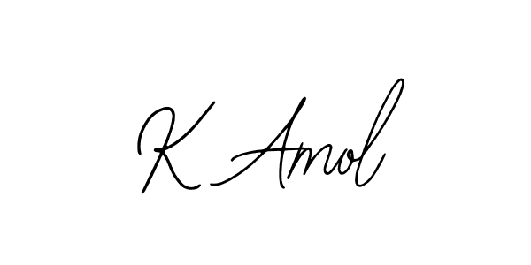 How to make K Amol name signature. Use Bearetta-2O07w style for creating short signs online. This is the latest handwritten sign. K Amol signature style 12 images and pictures png