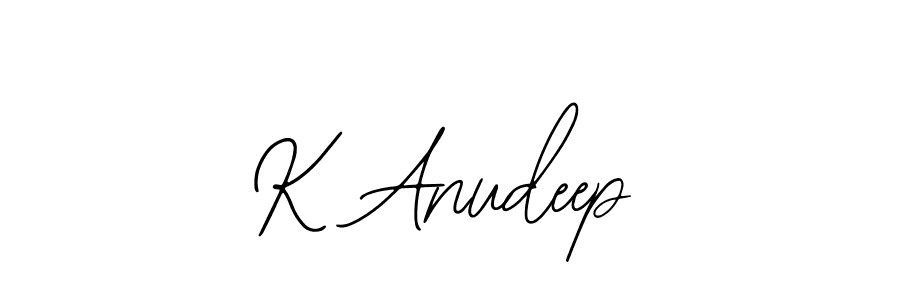 It looks lik you need a new signature style for name K Anudeep. Design unique handwritten (Bearetta-2O07w) signature with our free signature maker in just a few clicks. K Anudeep signature style 12 images and pictures png