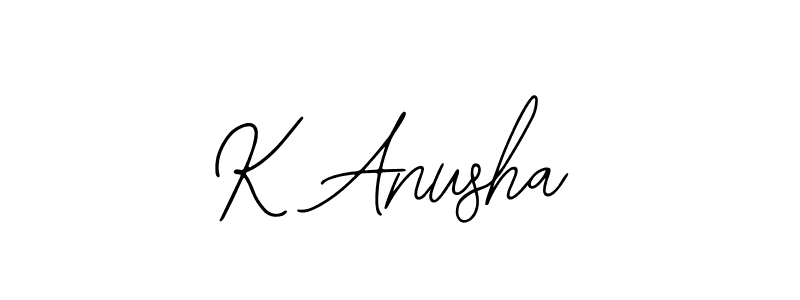 You can use this online signature creator to create a handwritten signature for the name K Anusha. This is the best online autograph maker. K Anusha signature style 12 images and pictures png