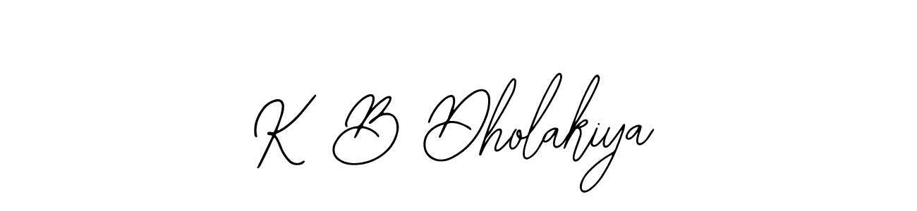 Use a signature maker to create a handwritten signature online. With this signature software, you can design (Bearetta-2O07w) your own signature for name K B Dholakiya. K B Dholakiya signature style 12 images and pictures png