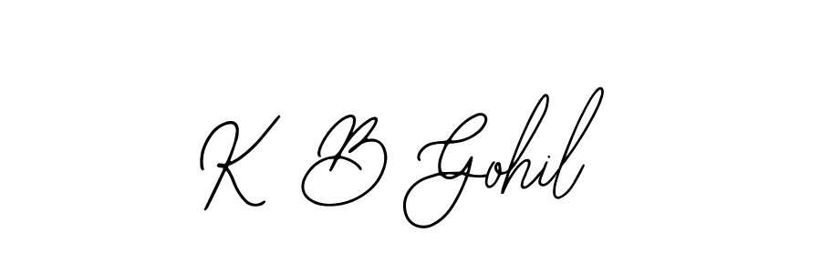 Design your own signature with our free online signature maker. With this signature software, you can create a handwritten (Bearetta-2O07w) signature for name K B Gohil. K B Gohil signature style 12 images and pictures png