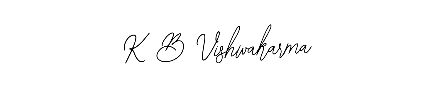 How to make K B Vishwakarma name signature. Use Bearetta-2O07w style for creating short signs online. This is the latest handwritten sign. K B Vishwakarma signature style 12 images and pictures png