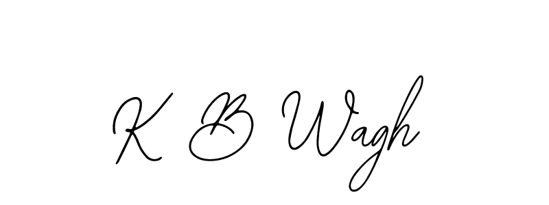 How to make K B Wagh name signature. Use Bearetta-2O07w style for creating short signs online. This is the latest handwritten sign. K B Wagh signature style 12 images and pictures png