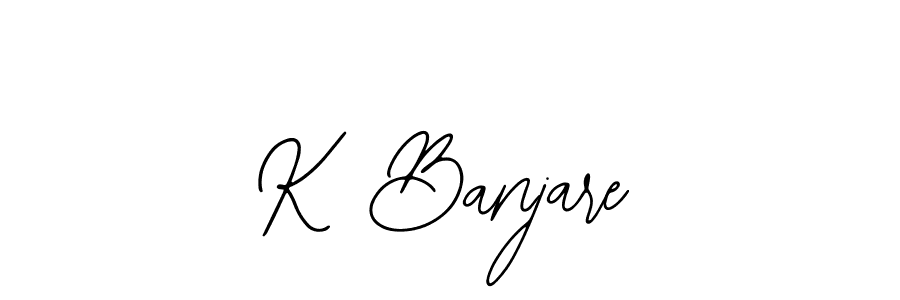 Use a signature maker to create a handwritten signature online. With this signature software, you can design (Bearetta-2O07w) your own signature for name K Banjare. K Banjare signature style 12 images and pictures png