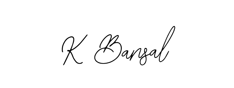 Also we have K Bansal name is the best signature style. Create professional handwritten signature collection using Bearetta-2O07w autograph style. K Bansal signature style 12 images and pictures png