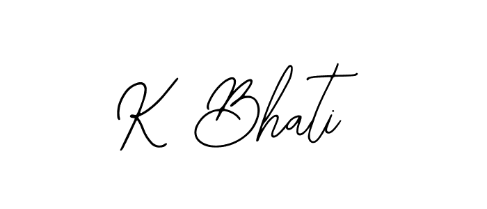 The best way (Bearetta-2O07w) to make a short signature is to pick only two or three words in your name. The name K Bhati include a total of six letters. For converting this name. K Bhati signature style 12 images and pictures png