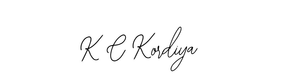 You should practise on your own different ways (Bearetta-2O07w) to write your name (K C Kordiya) in signature. don't let someone else do it for you. K C Kordiya signature style 12 images and pictures png