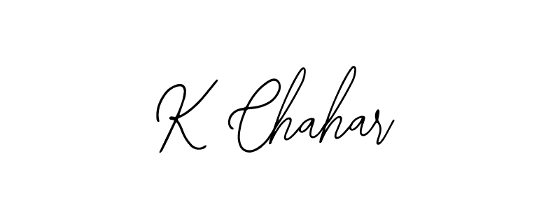 Use a signature maker to create a handwritten signature online. With this signature software, you can design (Bearetta-2O07w) your own signature for name K Chahar. K Chahar signature style 12 images and pictures png