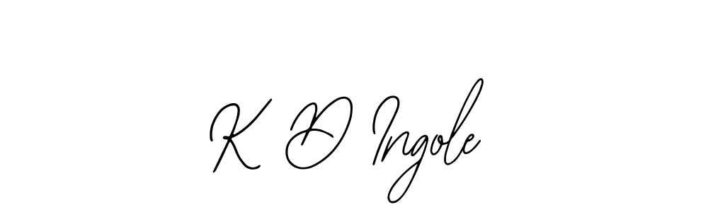 Use a signature maker to create a handwritten signature online. With this signature software, you can design (Bearetta-2O07w) your own signature for name K D Ingole. K D Ingole signature style 12 images and pictures png