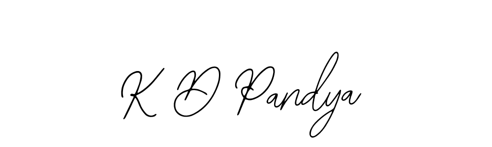 Design your own signature with our free online signature maker. With this signature software, you can create a handwritten (Bearetta-2O07w) signature for name K D Pandya. K D Pandya signature style 12 images and pictures png