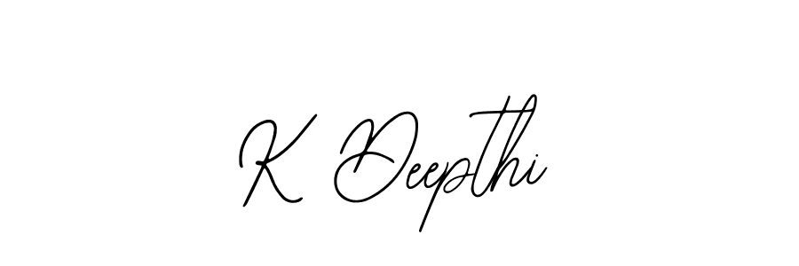 How to make K Deepthi name signature. Use Bearetta-2O07w style for creating short signs online. This is the latest handwritten sign. K Deepthi signature style 12 images and pictures png