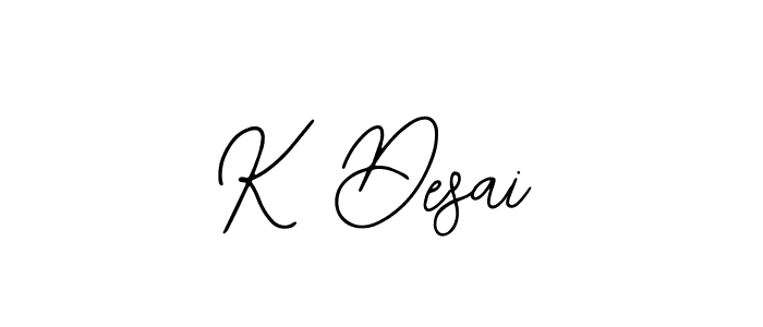 Create a beautiful signature design for name K Desai. With this signature (Bearetta-2O07w) fonts, you can make a handwritten signature for free. K Desai signature style 12 images and pictures png