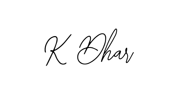 Create a beautiful signature design for name K Dhar. With this signature (Bearetta-2O07w) fonts, you can make a handwritten signature for free. K Dhar signature style 12 images and pictures png