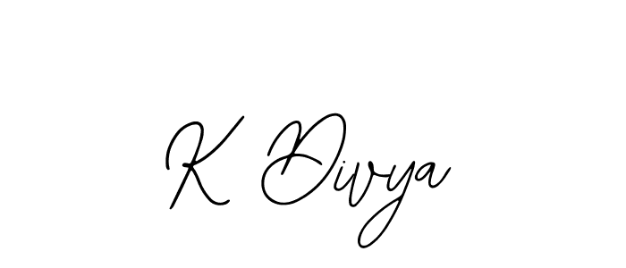Design your own signature with our free online signature maker. With this signature software, you can create a handwritten (Bearetta-2O07w) signature for name K Divya. K Divya signature style 12 images and pictures png