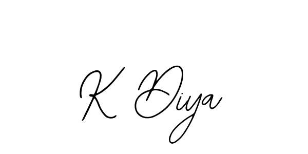 How to make K Diya name signature. Use Bearetta-2O07w style for creating short signs online. This is the latest handwritten sign. K Diya signature style 12 images and pictures png